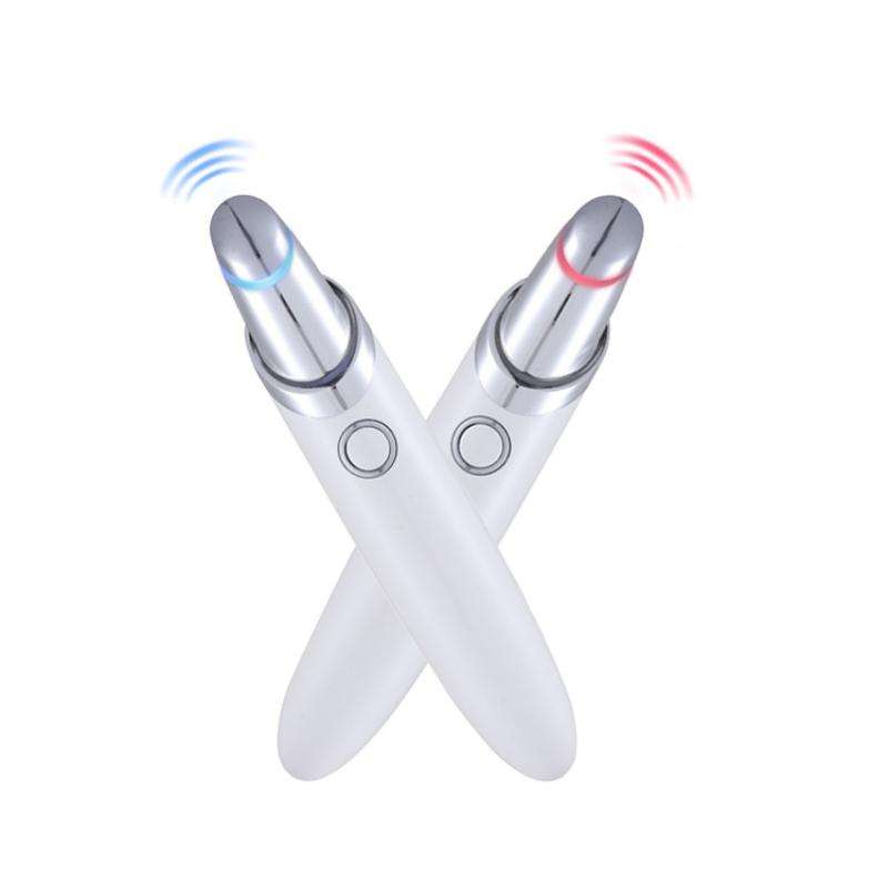 Mini rechargeable smart eye massage pen for home use, 45 degree warming, remove eye bags and erase dark circles 