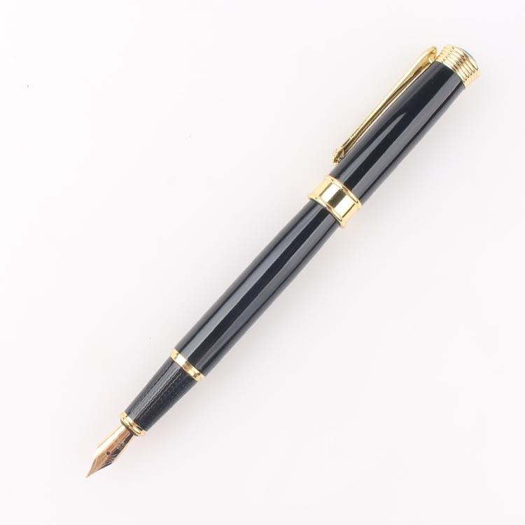 High quality customized black fountain pen with gold nib for office 