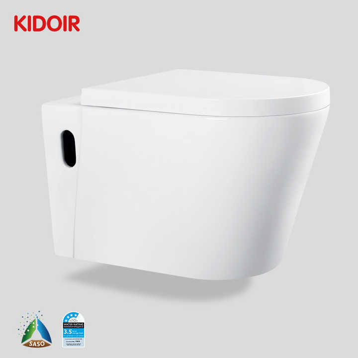 Đồ dùng vệ sinh phòng tắm Bồn cầu sứ Siphon một khối treo tường bằng sứ cho phòng tắm khách sạn - Daisan Mart