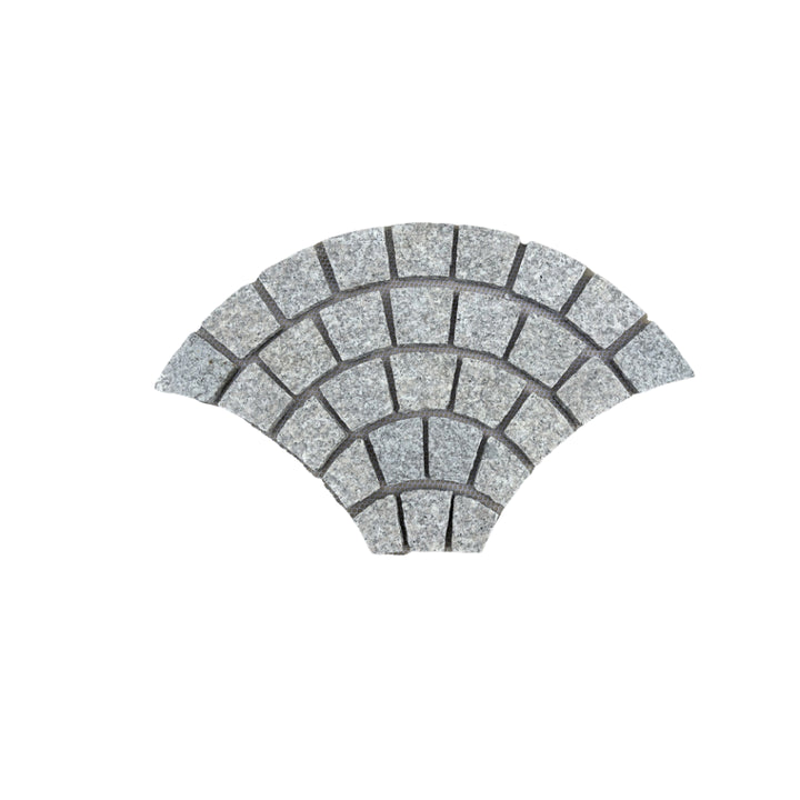 Đá lát vỉa hè hình quạt bằng đá granite phong cách nông thôn trung đại hiện đại, màu xám nhạt - Daisan Mart