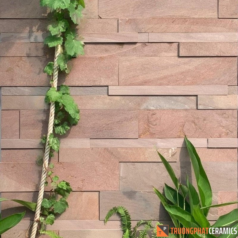 Đá ốp tường nâu vân gỗ mix - Daisan Mart