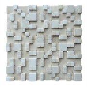 Gạch đá màu be Tây Ban Nha, gạch mosaic vuông trang trí phòng tắm, sàn mosaic đang bán, nền mosaic nội thất - Daisan Mart