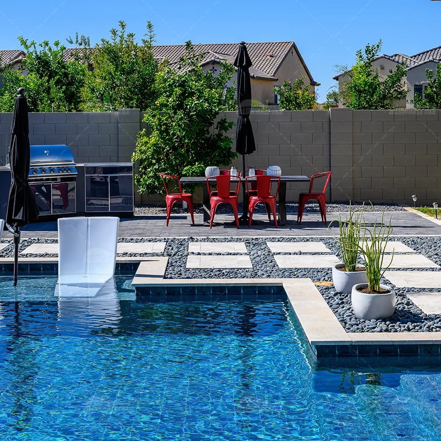 Gạch hồ bơi Bluwhale chống trơn in phun màu cổ điển mờ hình vuông lớn 6c6 - Daisan Mart