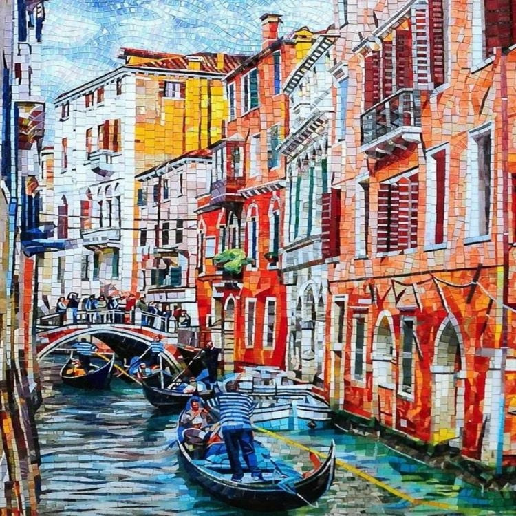 Gạch khảm nghệ thuật thủ công cao cấp bán buôn, thiết kế thuyền buồm 3D đẹp mắt - Daisan Mart