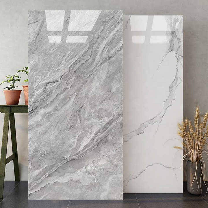 Gạch lát nền bán chạy 750x1500mm giả đá cẩm thạch sáng tối trắng bóng mờ men sứ - Daisan Mart