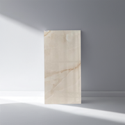 Gạch lát sàn sứ bóng cao cấp 600x1200mm Aesenia Onyx màu be đánh bóng với họa tiết vân đá cẩm thạch cho tường - Daisan Mart