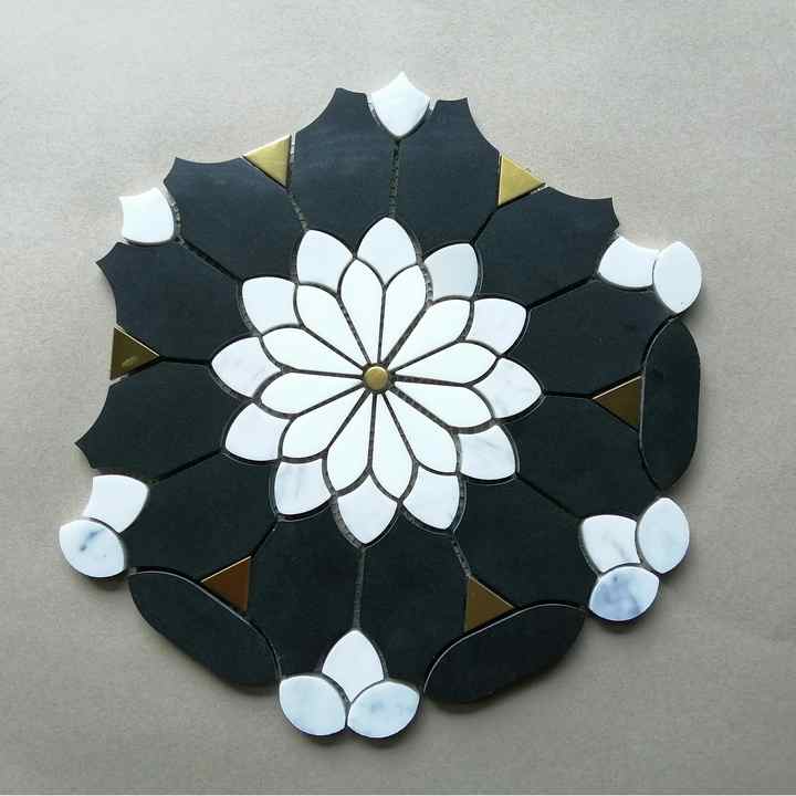 Gạch Mosaic Đá Bazan Hoa Hình Lục Giác Đá Centurymosaic Đen - Daisan Mart