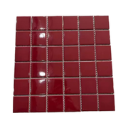 Gạch mosaic gốm Burgundy hiện đại 306x306mm kháng khuẩn 6mm dùng ốp tường nội thất phòng khách nhà bếp biệt thự bệnh viện - Daisan Mart