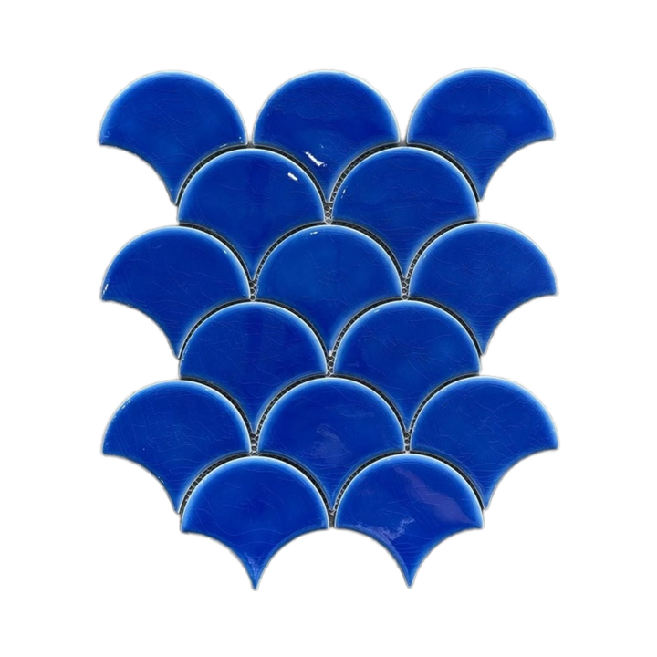 Gạch mosaic gốm kháng khuẩn màu xanh đậm 6mm hiện đại cho biệt thự &amp; căn hộ, phòng khách &amp; khách sạn - Bán buôn - Daisan Mart