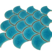Gạch mosaic gốm sứ hình vảy cá tráng men thiết kế mới hiện đại cho hồ bơi, phòng tắm và nhà bếp - Daisan Mart