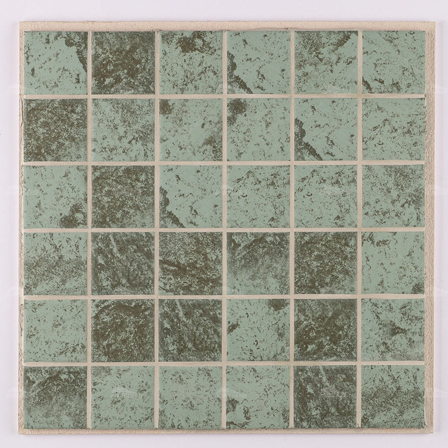 Gạch Mosaic Gốm Sứ Hình Vuông Bluwhale 48x48mm, Mặt Đá Marble Tự Nhiên, Màu Xanh Bali - Daisan Mart