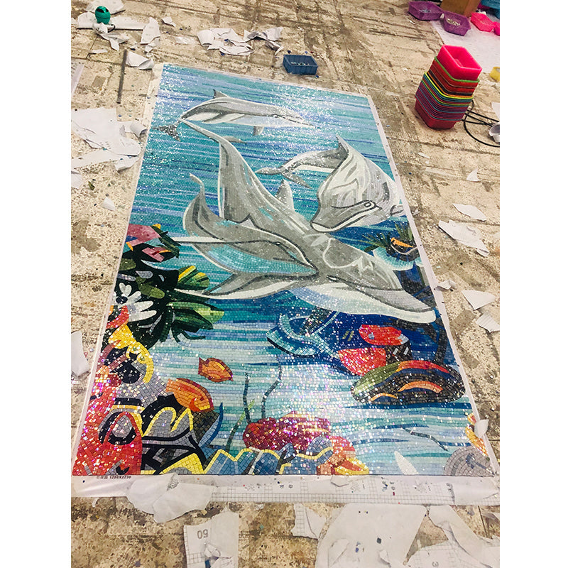 Gạch MOSAIC Hồ Bơi Gốm Sứ Hiện Đại Chống Trơn Ngoài Trời - Daisan Mart