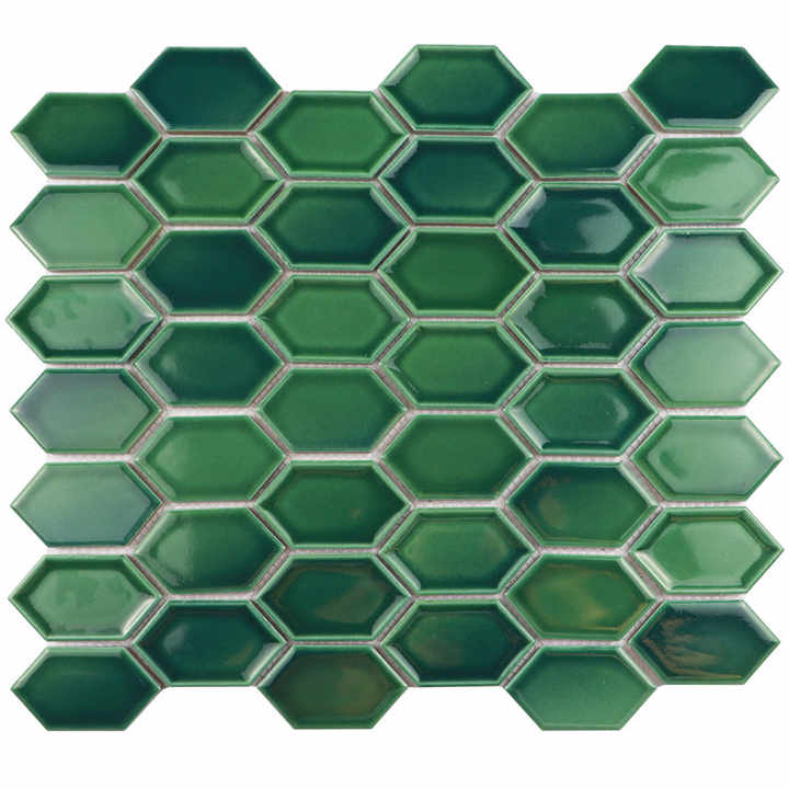 Gạch mosaic kim loại gốm trang trí phun mực nền xanh lá cây trang trí tường nội thất phòng khách phòng tắm nhà bếp - Daisan Mart