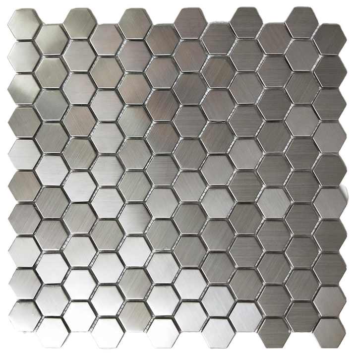 Gạch Mosaic Kim Loại Thép Không Gỉ Hình Lục Giác Sang Trọng - Daisan Mart