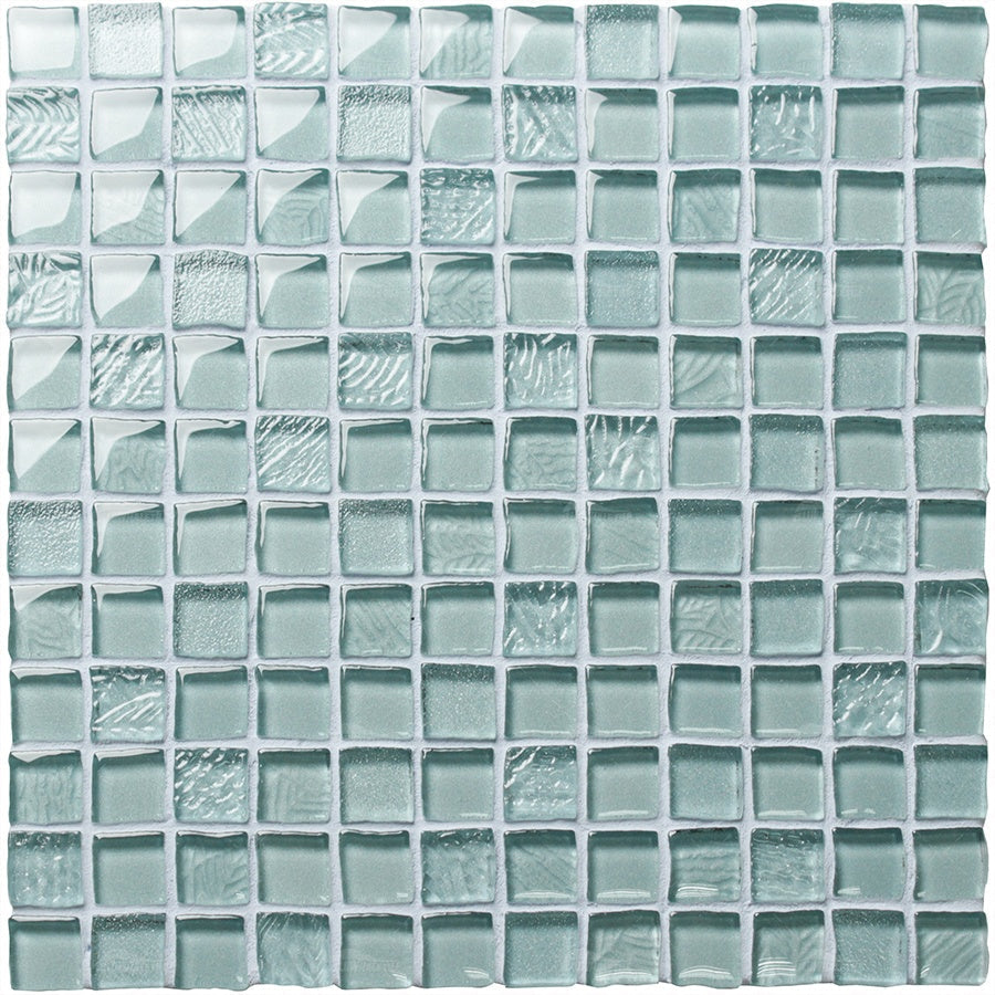 Gạch MOSAIC kính thủy tinh bể bơi nhà tắm hình vuông bóng 8mm dày 23x23mm - Daisan Mart