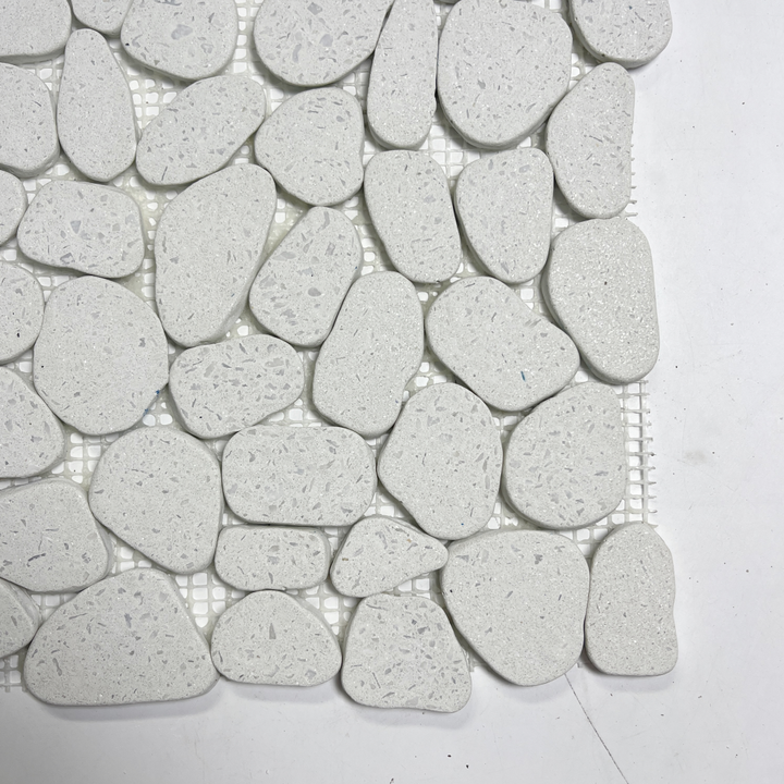 Gạch mosaic OMK White Jade xi măng bán buôn gạch mosaic trắng tự nhiên sang trọng - Daisan Mart