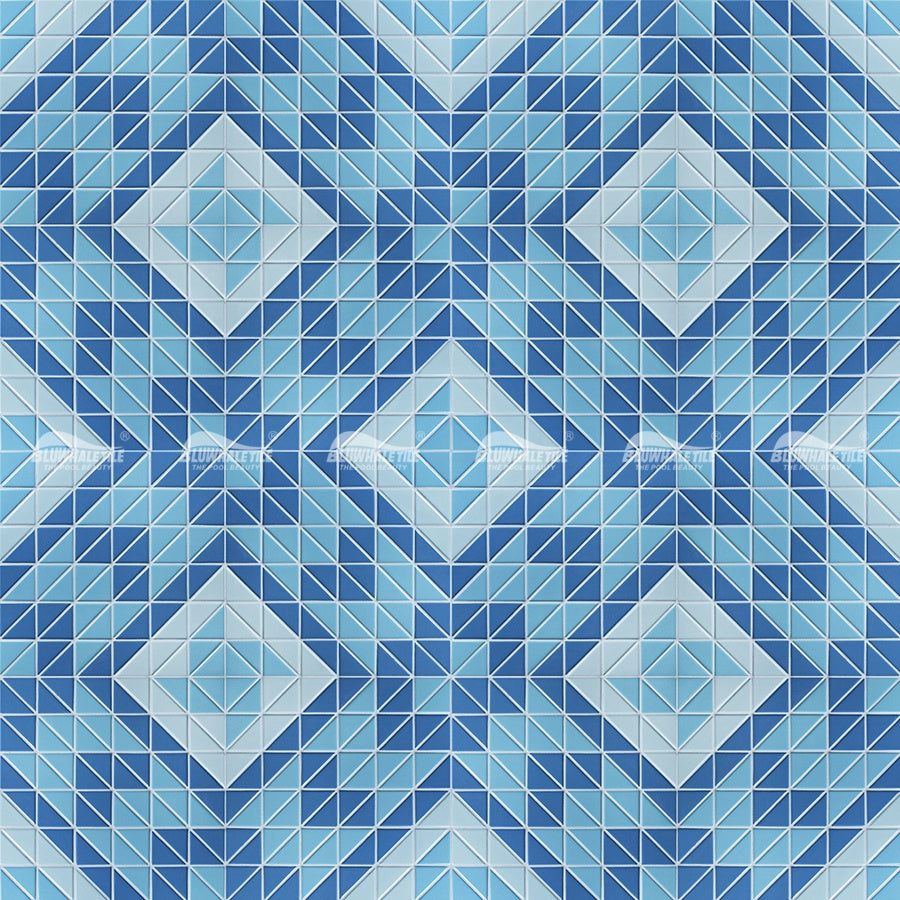 Gạch Mosaic Tam Giác Men Xanh Dương Tùy Chỉnh Sỉ Bluwhale - Daisan Mart
