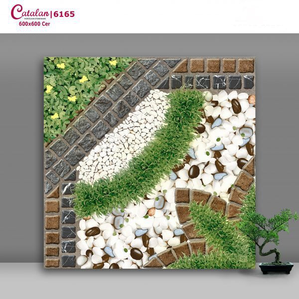 Gạch ốp lát 60×60 cm Catalan giả sỏi cỏ 6165 - Daisan Mart