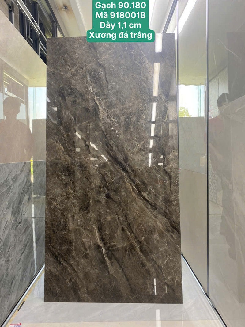 Gạch Ốp Lát 90x180cm Trung Quốc màu vân đá nâu ánh vàng 918001B - Daisan Mart