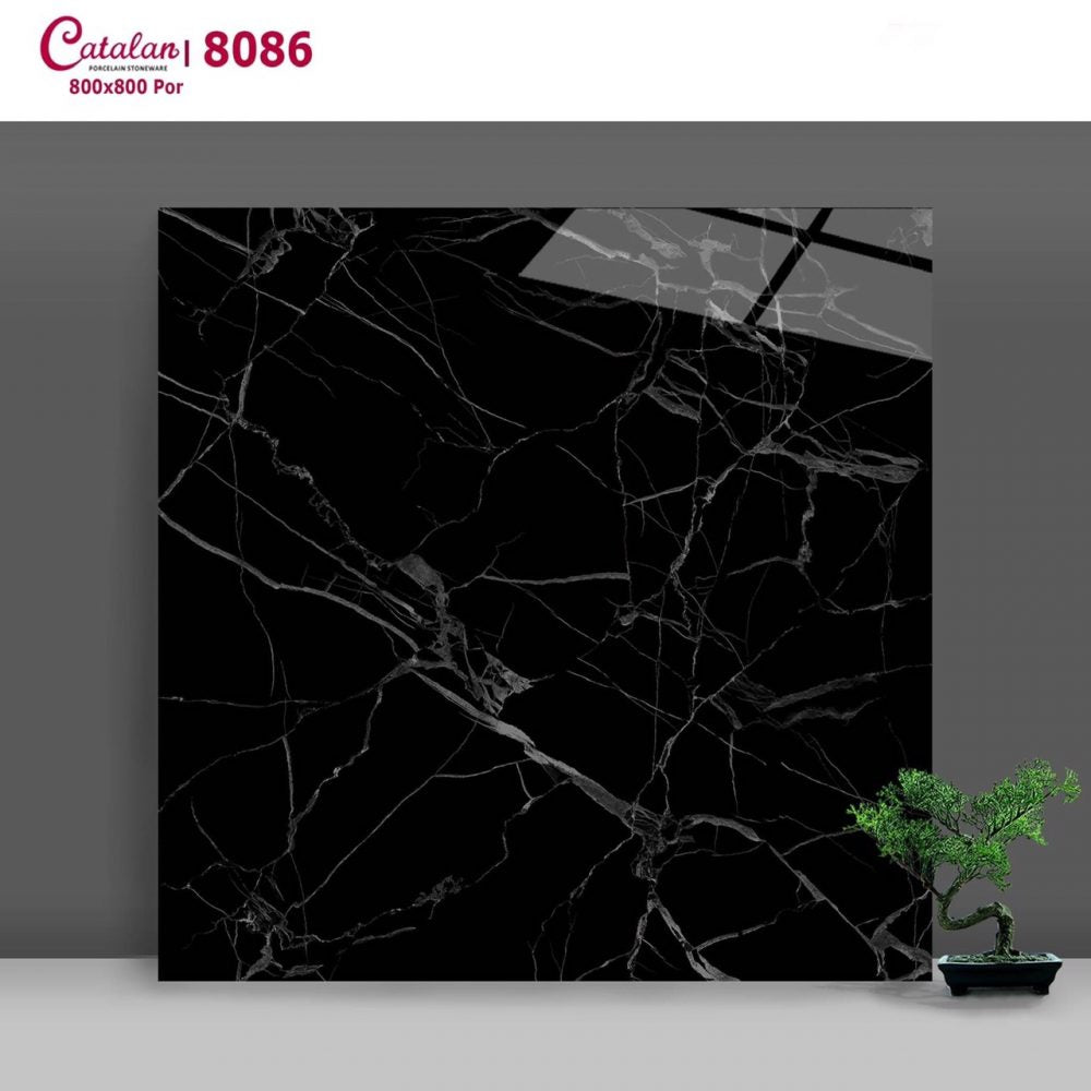 Gạch ốp lát  Catalan  đen chớp trắng 8086 - Daisan Mart