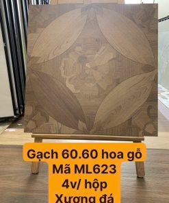 Gạch Ốp Lát vân gỗ bông hoa Trung Quốc 60x60cm 622 - Daisan Mart
