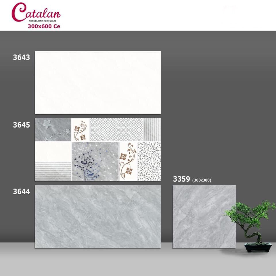 Gạch ốp tường Catalan 30×60 màu ghi nhạt 3643-3644-3645 - Daisan Mart