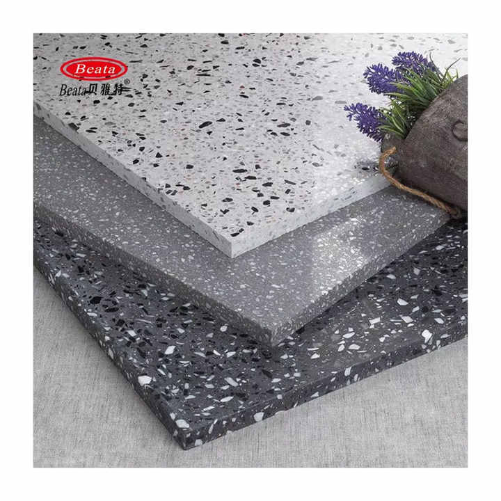 Gạch Terrazzo hiện đại Beata Factory dày 20mm làm điểm nhấn gạch chịu lửa cho sàn nhà biệt thự, mặt bàn, tường - Daisan Mart