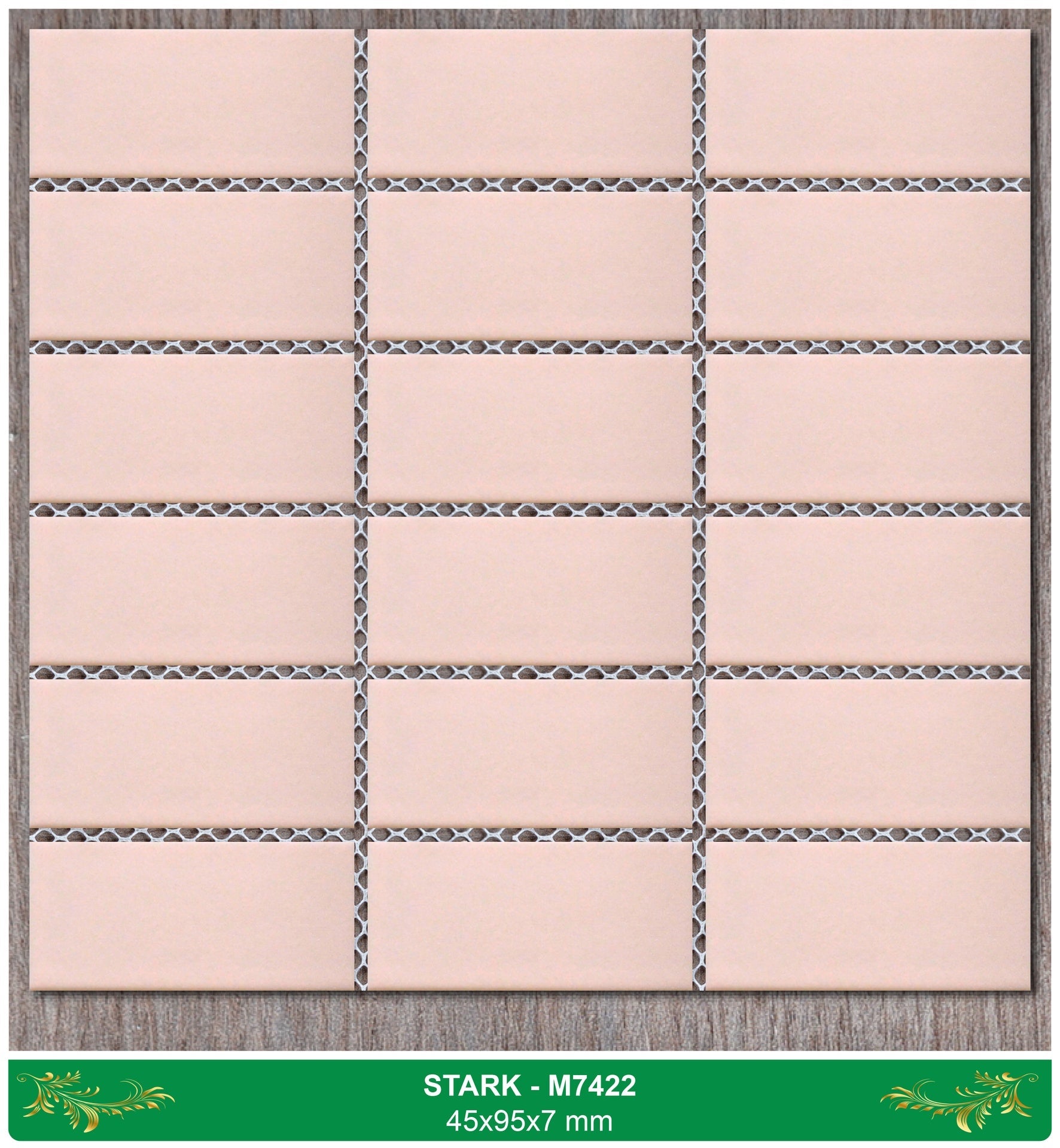 Gạch thẻ ốp tường màu hồng 45x95mm mã  506 - Daisan Mart
