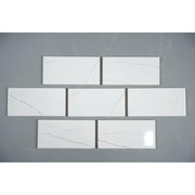 Gạch thẻ VN KT 75x150mm trắng vân tia bóng phẳng mã CU0306P - Daisan Mart