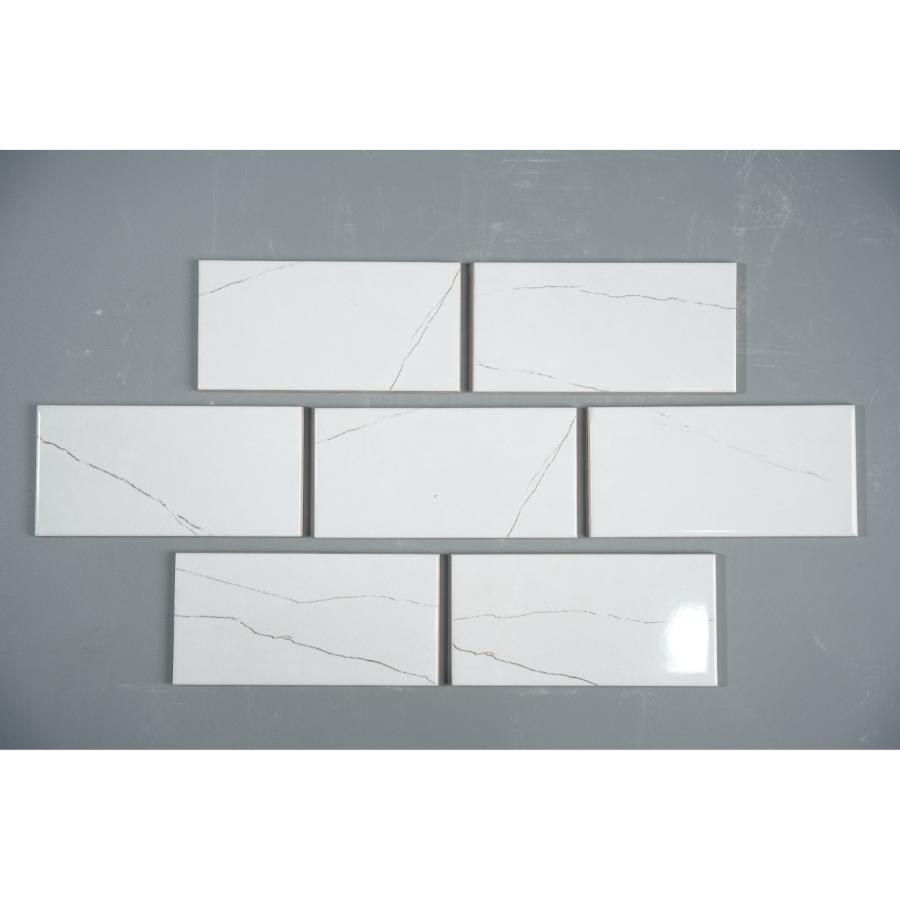 Gạch thẻ VN KT 75x150mm trắng vân tia bóng phẳng mã CU0306P - Daisan Mart