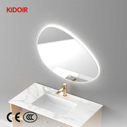 Gương phòng tắm thông minh Kidoir Factory, gương cảm ứng nhôm ba bóng, hình bầu dục, có đèn chiếu sáng, khách sạn - Daisan Mart