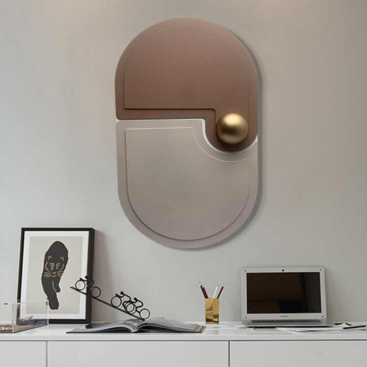 JZ Home Decor 3D Kim loại Quả bóng Gỗ Tác phẩm nghệ thuật Khắc gỗ Tranh và Nghệ thuật treo tường Cổ điển Hiện đại - Daisan Mart