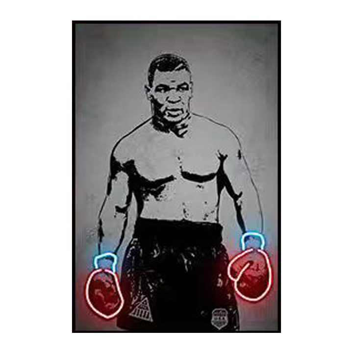 JZ Home Decor Đèn LED Tác phẩm nghệ thuật Poster Chiếu sáng Cầu thủ Quyền Anh Bức tranh In Đèn LED Chiếu sáng Canvas Nghệ thuật treo tường - Daisan Mart