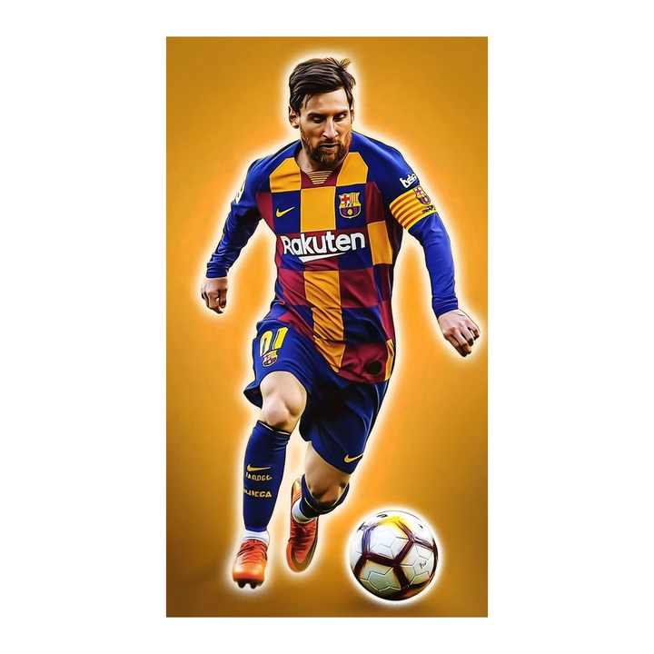 JZ Home Decor Đèn LED vận động viên nghệ thuật Poster chiếu sáng cầu thủ bóng đá Tranh vải phát sáng Đèn LED treo tường nghệ thuật phòng ngủ - Daisan Mart