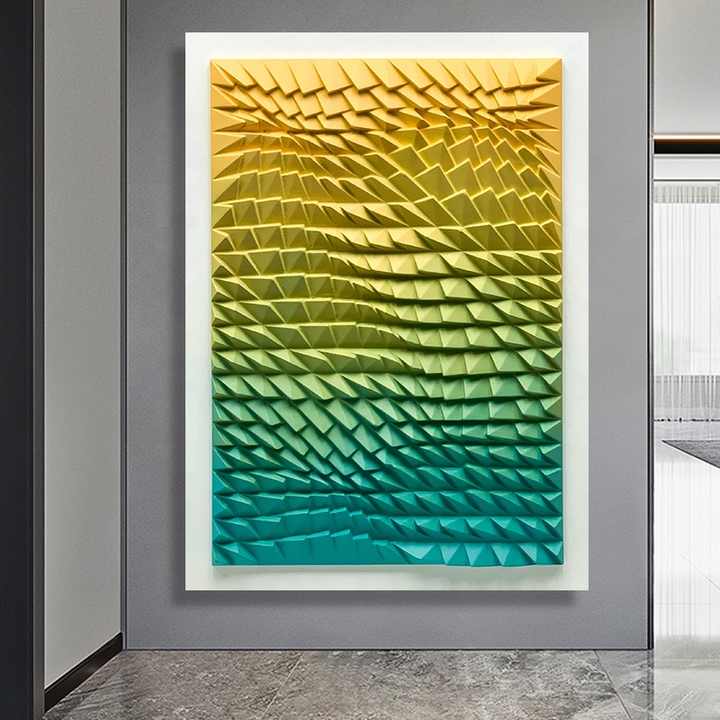 JZ Home Decor Nghệ thuật đa phương tiện 3D Hình học trừu tượng Nghệ thuật treo tường bằng gỗ Nghệ thuật chạm khắc gỗ thủ công Thiết kế Tranh treo tường - Daisan Mart