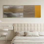 JZ Home Decor Tranh trừu tượng thủ công đóng khung lớn bằng da treo tường nghệ thuật đa phương tiện tranh trang trí 3D - Daisan Mart