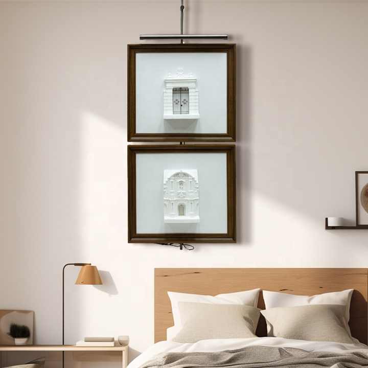 JZ Trang trí nhà 3D lớn Nghệ thuật treo tường LED Nghệ thuật đa phương tiện Tác phẩm nghệ thuật Nhà thạch cao thủ công Tranh trừu tượng - Daisan Mart