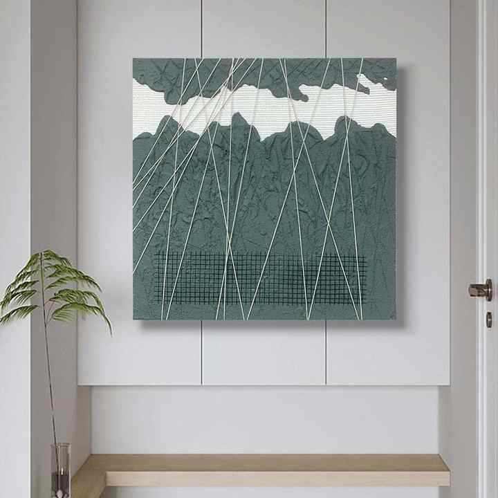JZ Tranh sơn dầu vẽ tay trừu tượng 3D kết cấu vải canvas tác phẩm nghệ thuật tranh và nghệ thuật treo tường acrylic trang trí nhà sang trọng - Daisan Mart