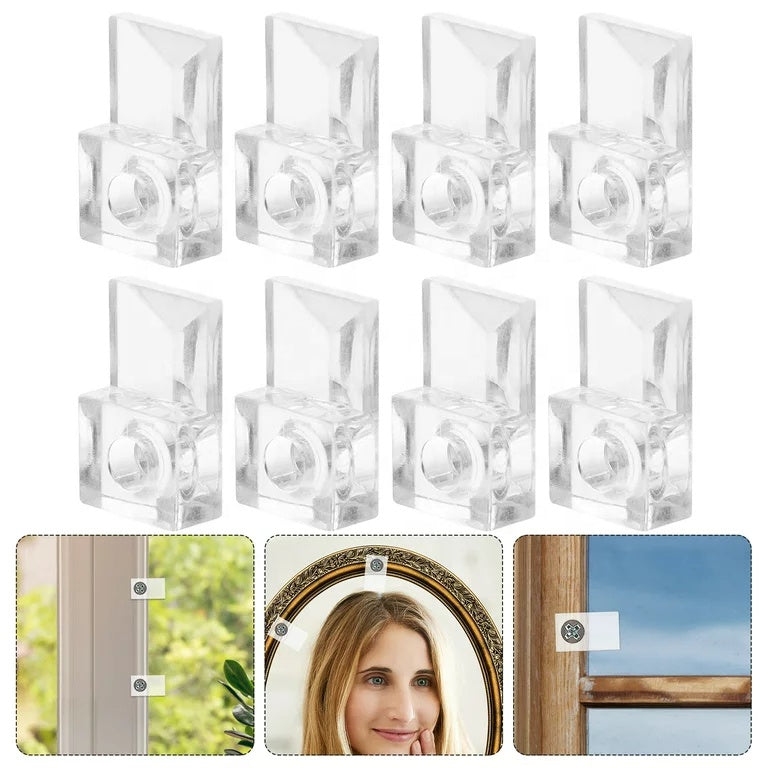 Kẹp gương nhựa trong suốt, phụ kiện nội thất 6/4/3mm - Daisan Mart