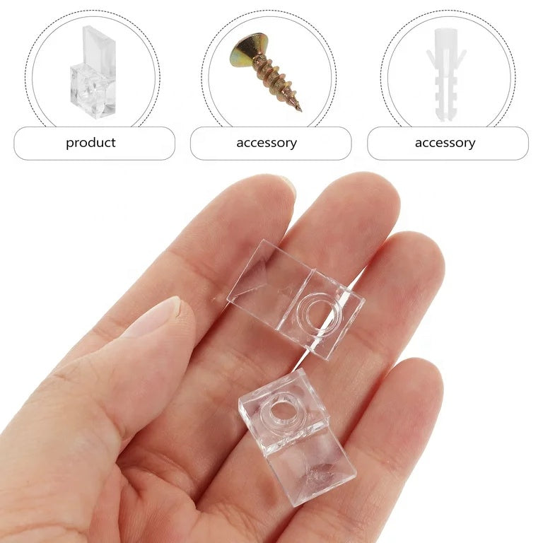Kẹp gương nhựa trong suốt, phụ kiện nội thất 6/4/3mm - Daisan Mart