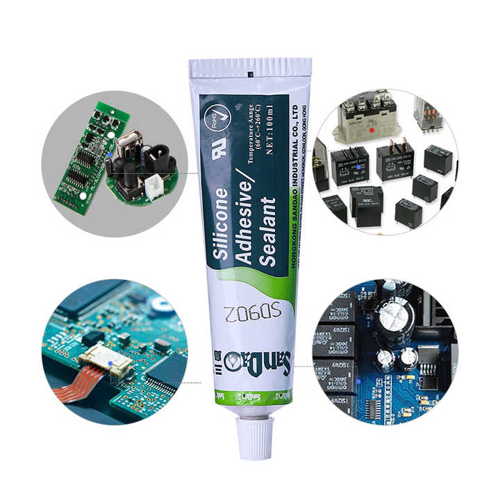 Keo dán đa năng RTV Keo dán keo silicone trắng Keo dán silicone chống cháy chống cháy cho PCB điện tử - Daisan Mart