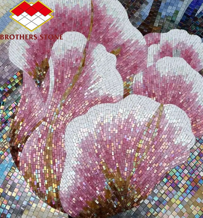 Mẫu tranh khảm đá cẩm thạch hình huy chương vuông thiết kế hiện đại trang trí tường và tranh tường - Daisan Mart