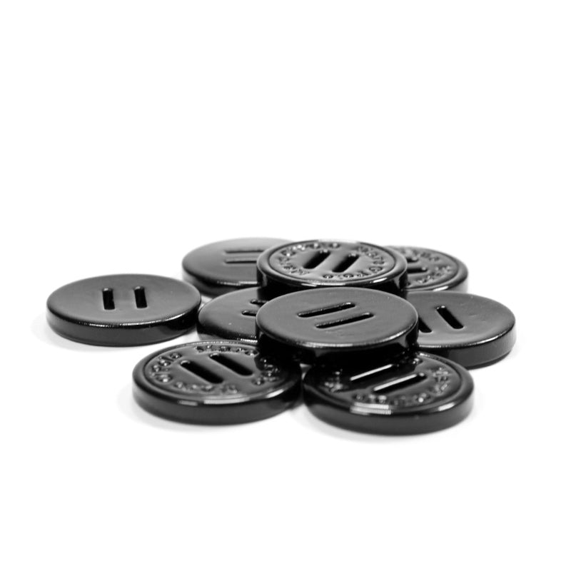 Nút nhựa resin tròn 2 lỗ, logo riêng, sỉ áo khoác - Daisan Mart