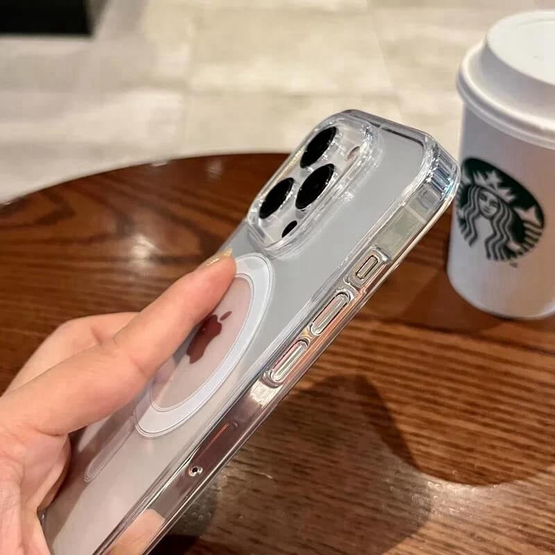 Ốp lưng điện thoại TPU+PC trong suốt cao cấp chống sốc dành cho iPhone 16, hỗ trợ sạc không dây và nắp lưng từ tính - Daisan Mart