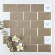 Ốp tường PVC dán tự dính chống thấm nhà bếp, phòng tắm, vòi sen 1mm, 12x12, màu nâu - Daisan Mart