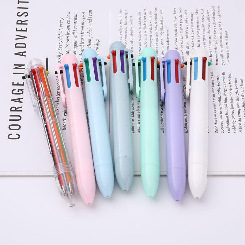 Wholesale 6-color creative transparent cute cartoon student ballpoint pens