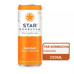 Star Kombucha Cam Đào Lên Men 250ml - Bổ Sung Lợi Khuẩn - Daisan Mart