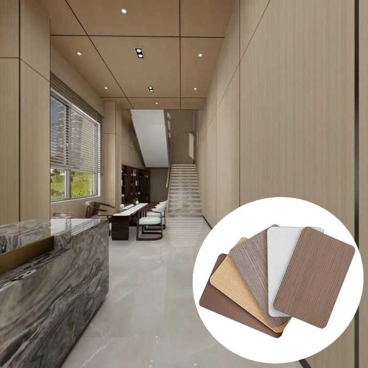 Tấm ốp tường nội thất hiện đại 5mm thân thiện với môi trường Tấm ốp tường gỗ than tre PVC chống thấm nước cho khách sạn Văn phòng - Daisan Mart