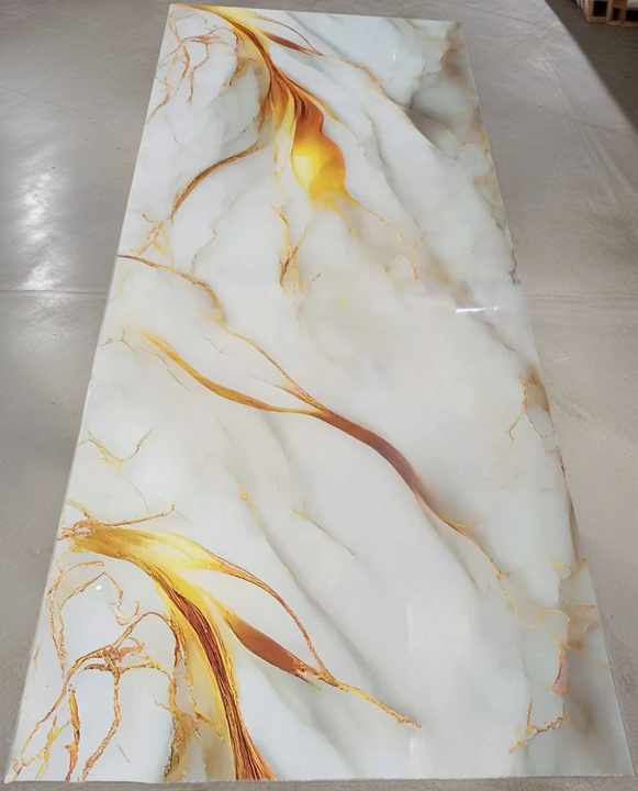 Tấm ốp tường nhà bằng gỗ than tre 8mm chống thấm nước, tấm pha lê carbon vàng dùng để trang trí nội thất bằng nhựa PVC cho tường phòng tắm phòng ngủ - Daisan Mart