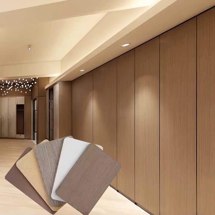 Tấm pha lê carbon PVC chuyên nghiệp hiện đại Damask chống cháy gỗ nguyên khối trang trí tường chống thấm nước cho khách sạn - Daisan Mart